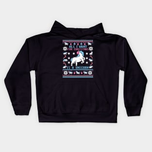 Funny Unicorn Lover Ugly Christmas Sweater Kids Hoodie
